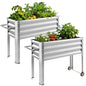Land Guard 2 Pack Galvanized Raised Garden Bed with Legs & Wheels, 48×18×32in Metal Elevated Raised Planter Box for Backyard, Patio, Balcony, 500lb Capacity, Silver - color: Silver, size: 48×18×32in (2-Pack)