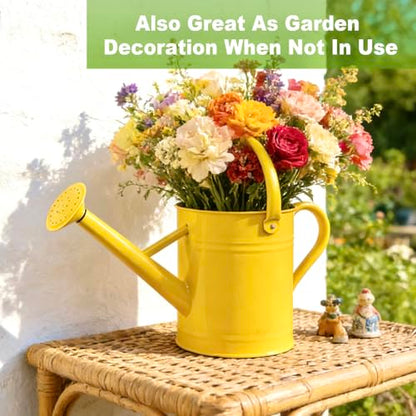 1 Gallon Watering Can for Outdoor&Indoor Plants，Yellow - color: Yellow