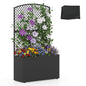 HAPPYGRILL PE Rattan Raised Garden Bed with Trellis & Privacy Screen - color: Black