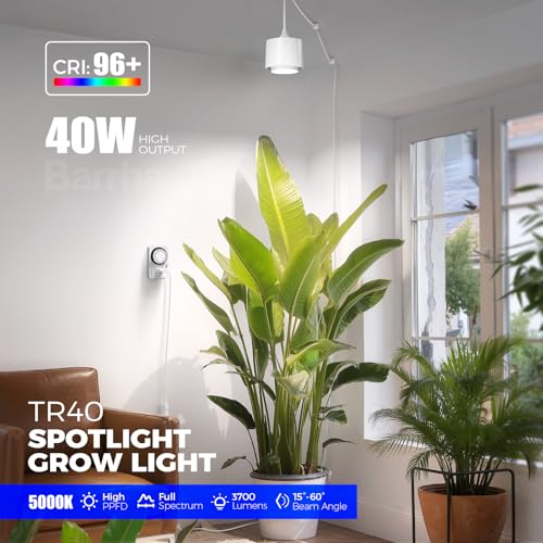 Barrina TR40 Hanging Plant Lights for Indoor Plant, 40W 5000K Full Spectrum - color: 5000K-White