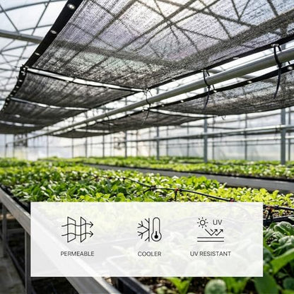 ShadeMart 50% Black Sun Shade Cloth 12' x 24' UV Block for Garden Plants - color: Black, size: 1 2' X 2 4'