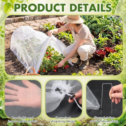 3 Pack Garden Bed Cover Row Accelerator Plants Cover,White,6.2ft - color: White, size: 6.2ft