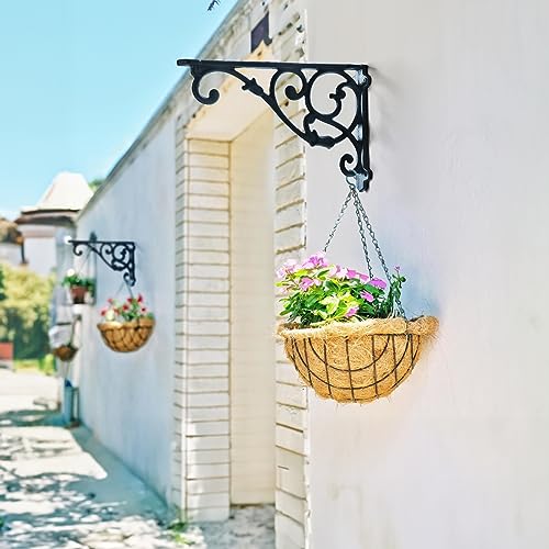 2 Pack Heavy Duty Wall Plant Hanger Brackets，11"RustProof Wall Mount Hook