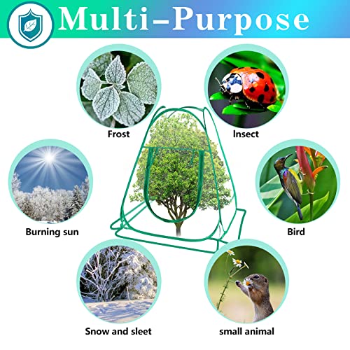 Pop Up Greenhouse Cover, PVC Mini Portable Greenhouse, 4 Nails, 27"x27"x30"