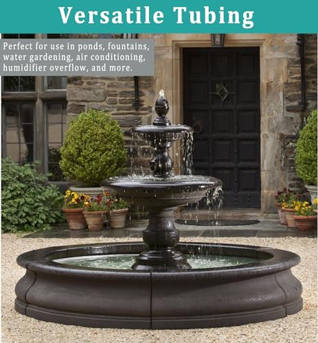 3/4" id - 50ft Black Vinyl Tubing Flexible PVC Irrigation Hose & 2 Clamps - size: 3/4" ID, style: 50 Feet