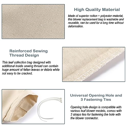 OwnMy Universal Leaf Vacuum Blower Bag Replacement Bottom Debris Dump Bag - color: White