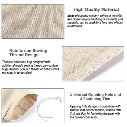 OwnMy Universal Leaf Vacuum Blower Bag Replacement Bottom Debris Dump Bag - color: White