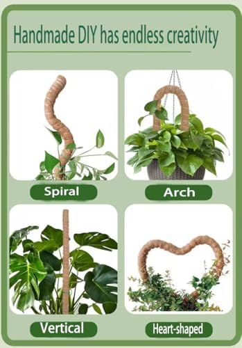 Bendable 28 Inches Moss Pole - 2 Pack Monstera Plant Support Stakes