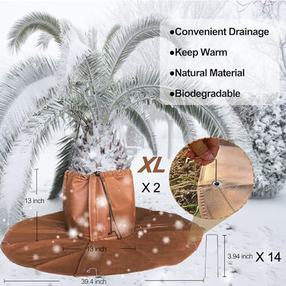 2 Pack Winter Protection Bag for Palm Trees Root – Thermal with Drawstring