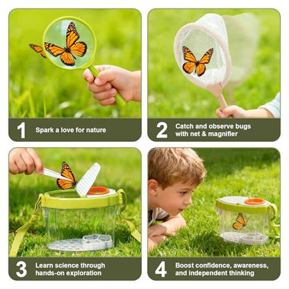 Dreamon Kids Gardening Set, 14Pcs Kids Gardening Tool with Bug Catching Kit - color: Green