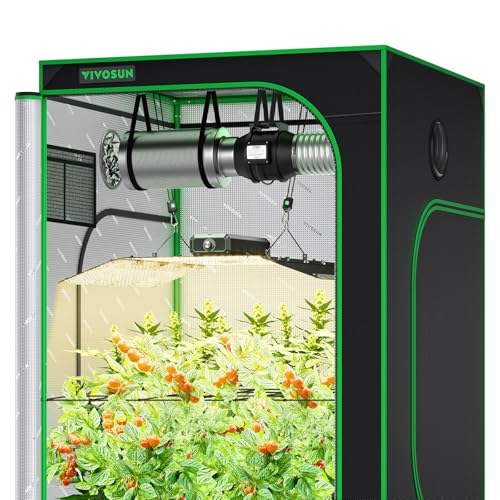 VIVOSUN 4x4 Grow Tent Kit 400W LED Grow Light WiFi Control A22 Grow System - size: 48"x48"x80"