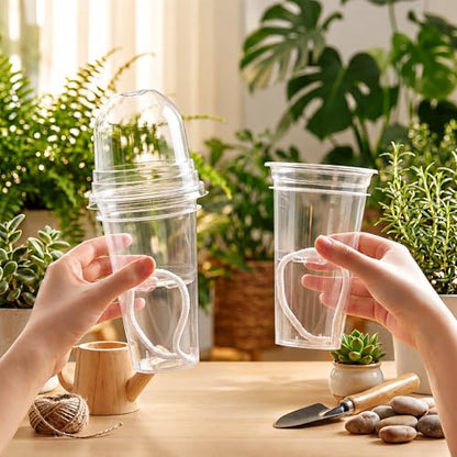 30 Pack 3.5" Self Watering Propagation Pots Clear, Plain Cup - size: 3.5"