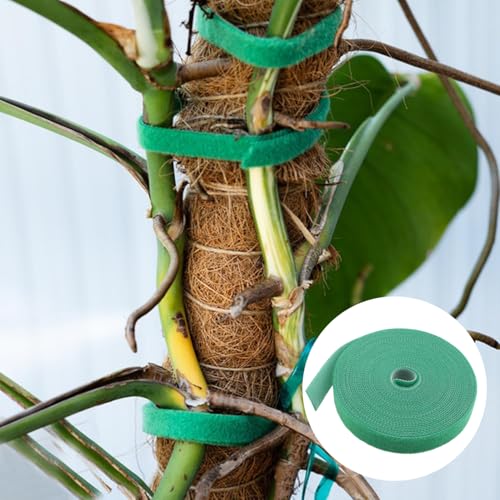 16.4 ft x 0.6 in Garden Green Plant Tie Tape 1 Roll Reusable Nylon Plant Tape Gardening Tips Waterproof Organizer Climbing Plant Trellis Tape for Flowers Tomatoes Vines