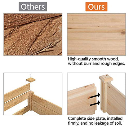 Yaheetech Wooden Raised Garden Bed Outdoor Planter Box, Wood - color: Natural Wood, size: 8ft x 4ft