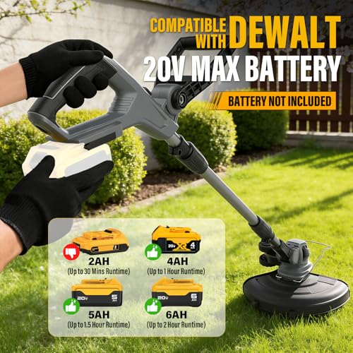 Cordless Weed Wacker Compatible with Dewalt 20V MAX Batteries(Tool Only) - color: Black