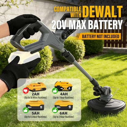 Cordless Weed Wacker Compatible with Dewalt 20V MAX Batteries(Tool Only) - color: Black