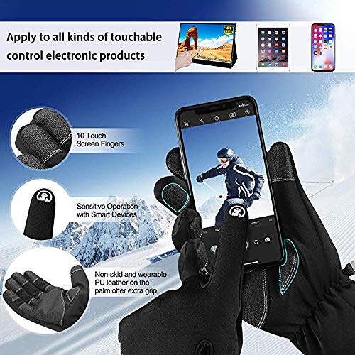 Y&R Direct Mens Winter Gloves -30℉Windproof Waterproof Touch Screen Gloves for Outdoor Work - size: X-Large