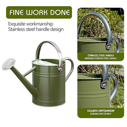 Metal Watering Can, 1 Gallon for Outdoor Garden Plants,EGreen - color: Emerald Green
