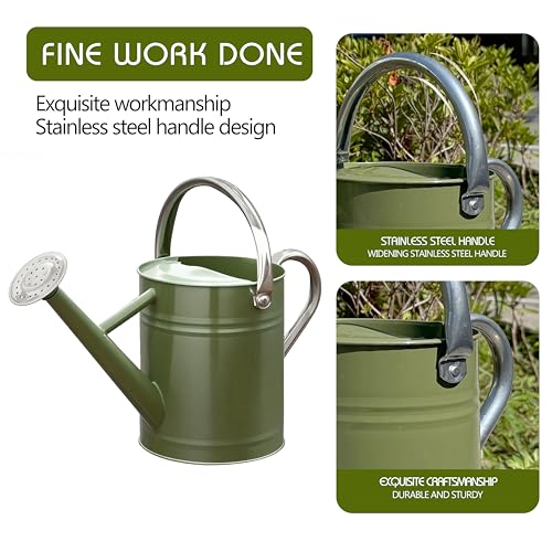 Metal Watering Can, 1 Gallon for Outdoor Garden Plants,EGreen - color: Emerald Green