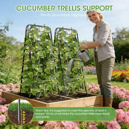 Heavy Duty Cucumber Trellis, 50" x 17" A-Frame Garden Trellis - size: 1 Pcs