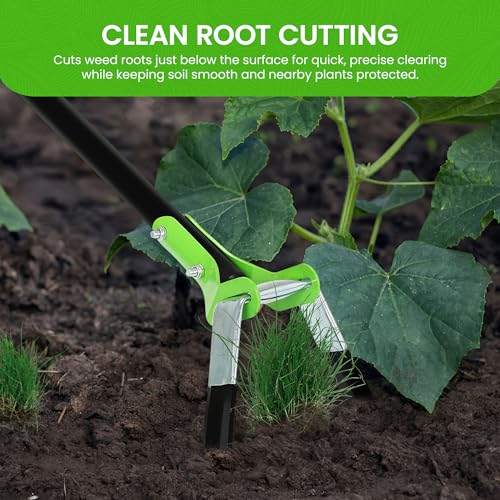 Garden Guru Action Stirrup Hoe Garden Tool, 17.5-Inch Long with Ergonomic Handle, Heavy Duty Rust-Resistant Steel Loop Hoe for Weeding, Planting, Furrowing & Soil Cultivation (2 Pack) - size: 2 Pack