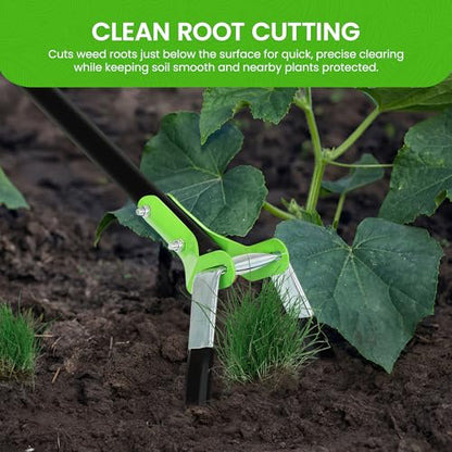 Garden Guru Action Stirrup Hoe Garden Tool, 17.5-Inch Long with Ergonomic Handle, Heavy Duty Rust-Resistant Steel Loop Hoe for Weeding, Planting, Furrowing & Soil Cultivation (2 Pack) - size: 2 Pack
