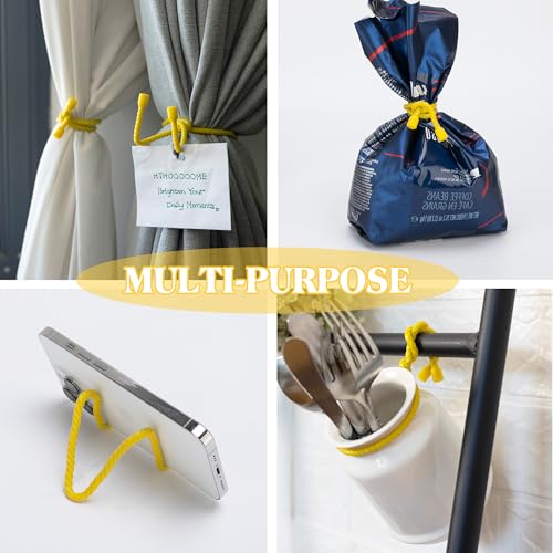 8PCS 4 Inch Silicone Cable Ties, Reusable Bendable Rubber Twist Ties - color: Yellow, size: 4in(8pcs)