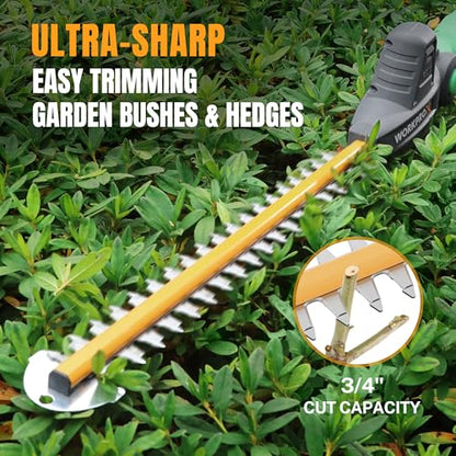 WORKPROX 20V Cordless Pole Hedge Trimmer, 9.2-Ft Reach, 11-Angle Head