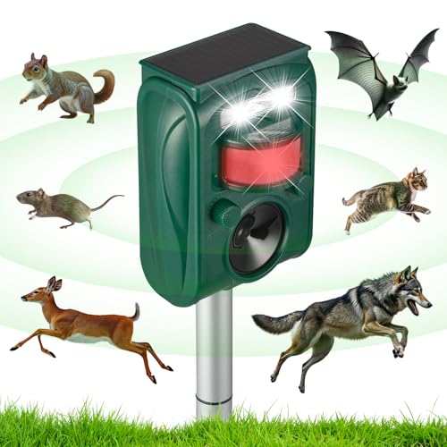 2026 Solar Ultra-Sonic Cat Animal+Deer Repellent Outdoor Deterrent Repeller