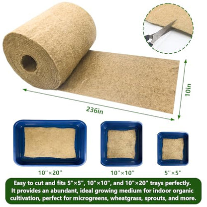 10" X 236"Microgreen Grow Mat, Hydroponic Grow Pads - color: 10" X 236"