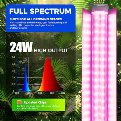 Barrina T8 LED Grow Light, 2FT Full Spectrum Plant Lights, Pink, 6 Packs - color: Pink, size: 2ft-6 Packs