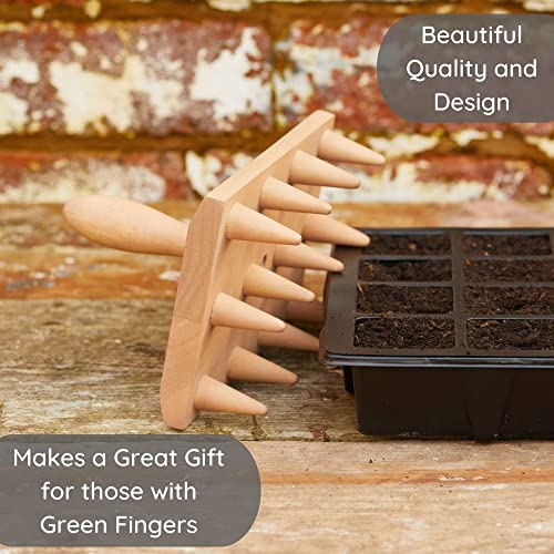 Muldale Multi Seed Dibber Garden Tool - Seedling Spacing Tool with Handle - Plant Dibber Yard - Seed Spacer - Made in England - Dibbler Gardening Accessory - size: Multi Dibber Tray