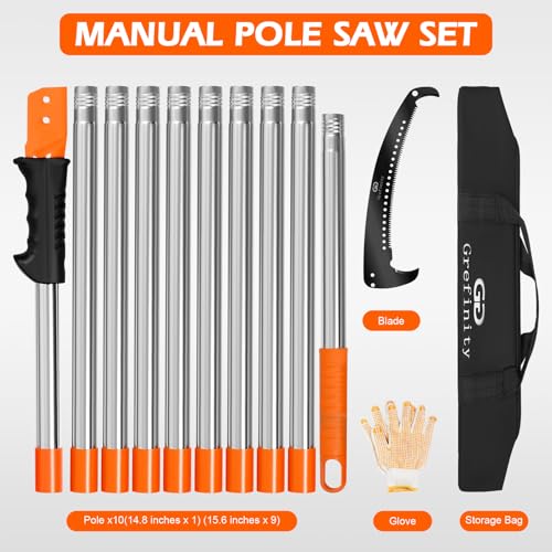Grefinity Manual Pole Saw, 14 Ft Pole Saws for Tree Trimming - size: 14Ft