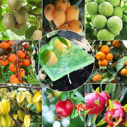 30 Pcs 6.7''×9'' Drawstring Fruit Netting Bags, Reusable Garden Netting Bags, Medium Fruit Protection Bags, Fruit Cover Mesh Bag for Fruit Trees Vegetable Floral - size: 6.7''×9''