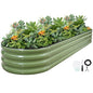 G GOOD GAIN Raised Garden Beds Galvanized, Metal Planter Boxes Kit, Oliver - color: Oliver Green, size: 8×2×1ft (1 Pack)