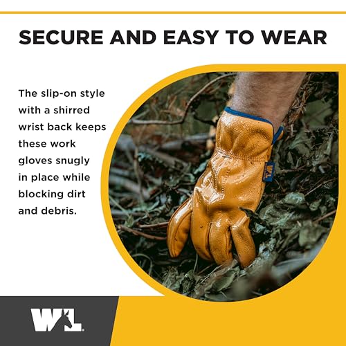Wells Lamont Men's Slip-On HydraHyde Leather Work Gloves - color: Saddletan, size: Large (Pack of 1), style: Slip-on