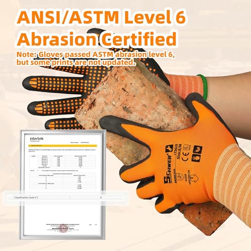 Schwer 3 Pairs Safety Work Gloves, MicroDot Abrasion & Grip, LT5619, XL - size: X-Large