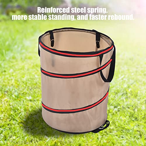 Collapsible Leaf Trash Can 37.8L Capacity Handle Locking Mechanism Outdoor Yard Garden Campsite Debris Bin 90% Cleanup Foldable Storage for Lawn Cleanup Leaf Collection