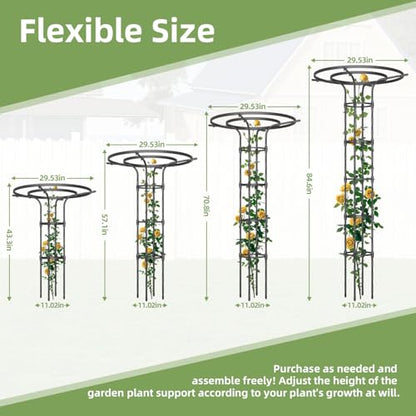 43 Inch Umbrella Trellis for Climbing Plants Outdoor - color: 3 Floors/Black