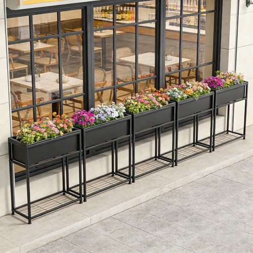 Raised Garden Bed Elevated Planter Box with Legs Black - size: 27.55"Lx10.03W"x28.53"H