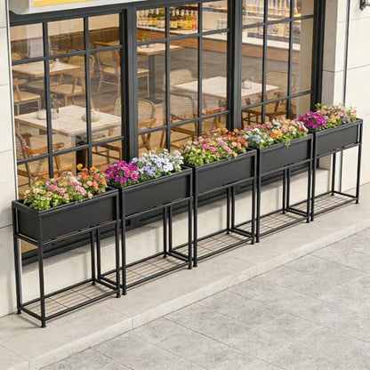 Raised Garden Bed Elevated Planter Box with Legs Black - size: 27.55"Lx10.03W"x28.53"H