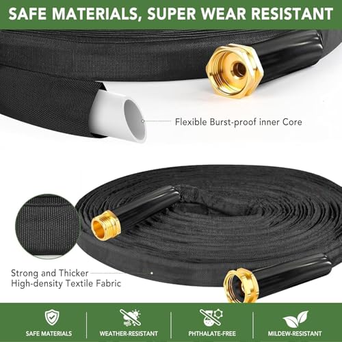 Garden Hose 50ft, Ultra-Light Flexible Water Hose, Burst-Resistant, Kink-Free, High-Pressure Waterhose, All-Weather Use for Lawns, Gardens, and Outdoor Cleaning Garden Hoses (50ft) - size: 50ft