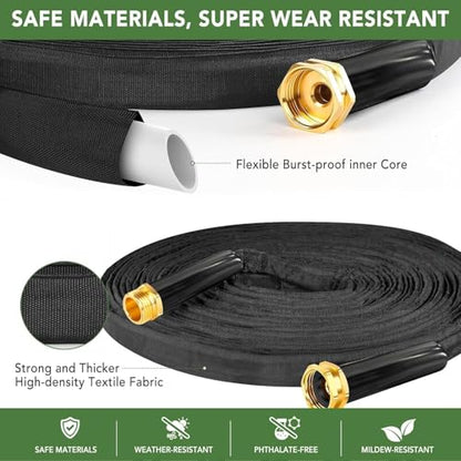 Garden Hose 50ft, Ultra-Light Flexible Water Hose, Burst-Resistant, Kink-Free, High-Pressure Waterhose, All-Weather Use for Lawns, Gardens, and Outdoor Cleaning Garden Hoses (50ft) - size: 50ft