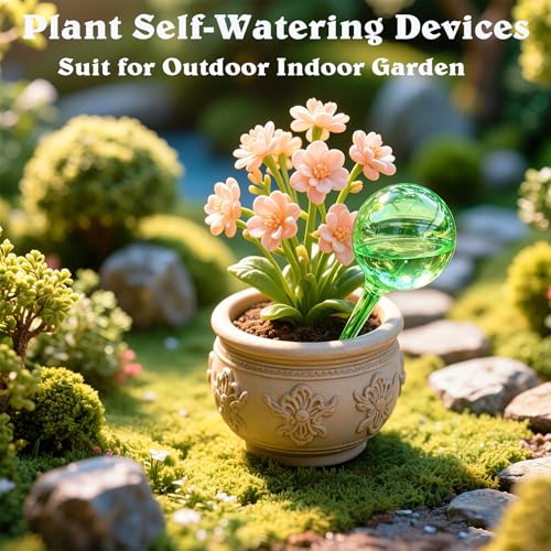 Plant Self Watering Globes, 10pcs Garden Potted Plant Watering Devices - color: D. Green-6L4S