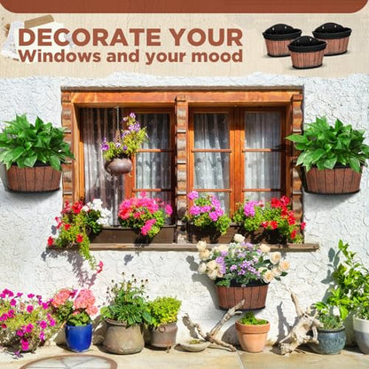 Layhit 6 Pcs Wall Hanging Planters, 13.78 Inches, Brown - color: Brown, size: 13.78 Inches