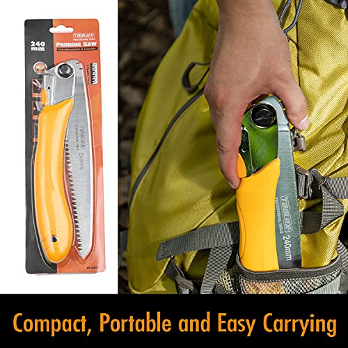 9.45" SK5 7TPI Folding Saw for Camping Hiking Garden - size: 9.45Inch-Yellow