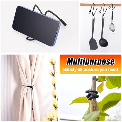 HOMEE 24Pcs Reusable Silicone Cable Twist Ties with Holes 6, 12, 18 inch - color: Black, size: 6"+12"+18" - 24 PCS
