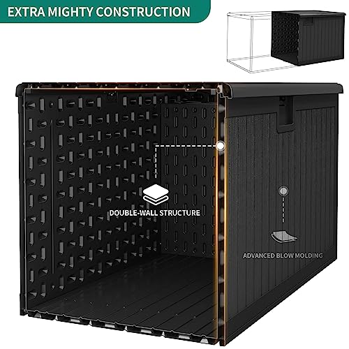 YITAHOME XXL 260 Gallon Large Deck Box - color: Black, size: 230 Gallon Standard