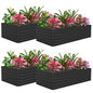FOOWIN 6x3x2ft Raised Garden Bed Outdoor, Galvanized Steel Garden Beds - color: Black, size: 6x3x2 FT-4PC