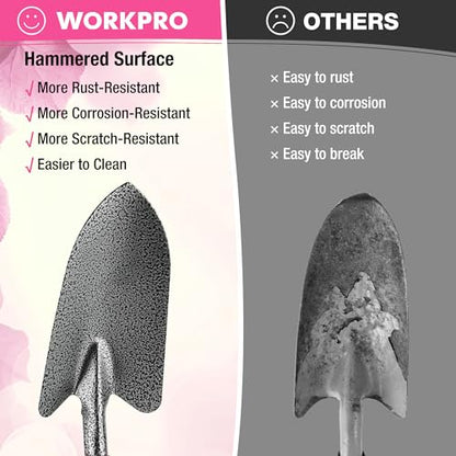 WORKPRO 6-Piece Pink Garden Tool Set - color: Pink